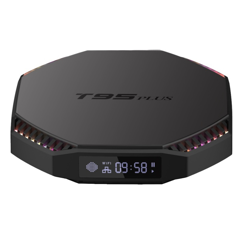 TV Box T95 Plus Smart Media Player Negru, 8K, RAM 8GB, ROM 64GB, Android 11, RK3566 Quad Core, WiFi 