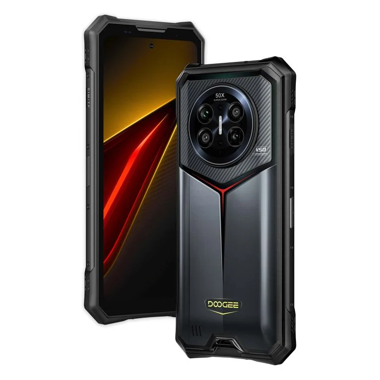 Telefon Mobil DOOGEE V50, Negru, 5G, 6.78 FHD+ 120Hz, 52GB RAM (16GB + 36GB extensibili), 512GB, Camera 200MP + 20MP Night Vision, Android 16,