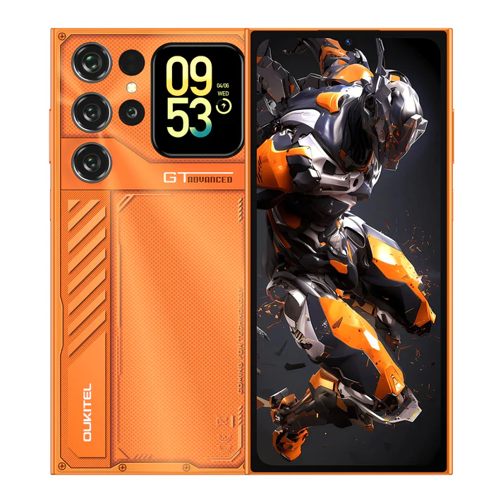 Telefon Mobil Oukitel C62 GT, Portocaliu, 4G LTE, Ecran Secundar 1.81 , Gemini AI, 6.88 90Hz, 16GB RAM (4GB + 12GB extensibili), 128GB ROM, 64MP,