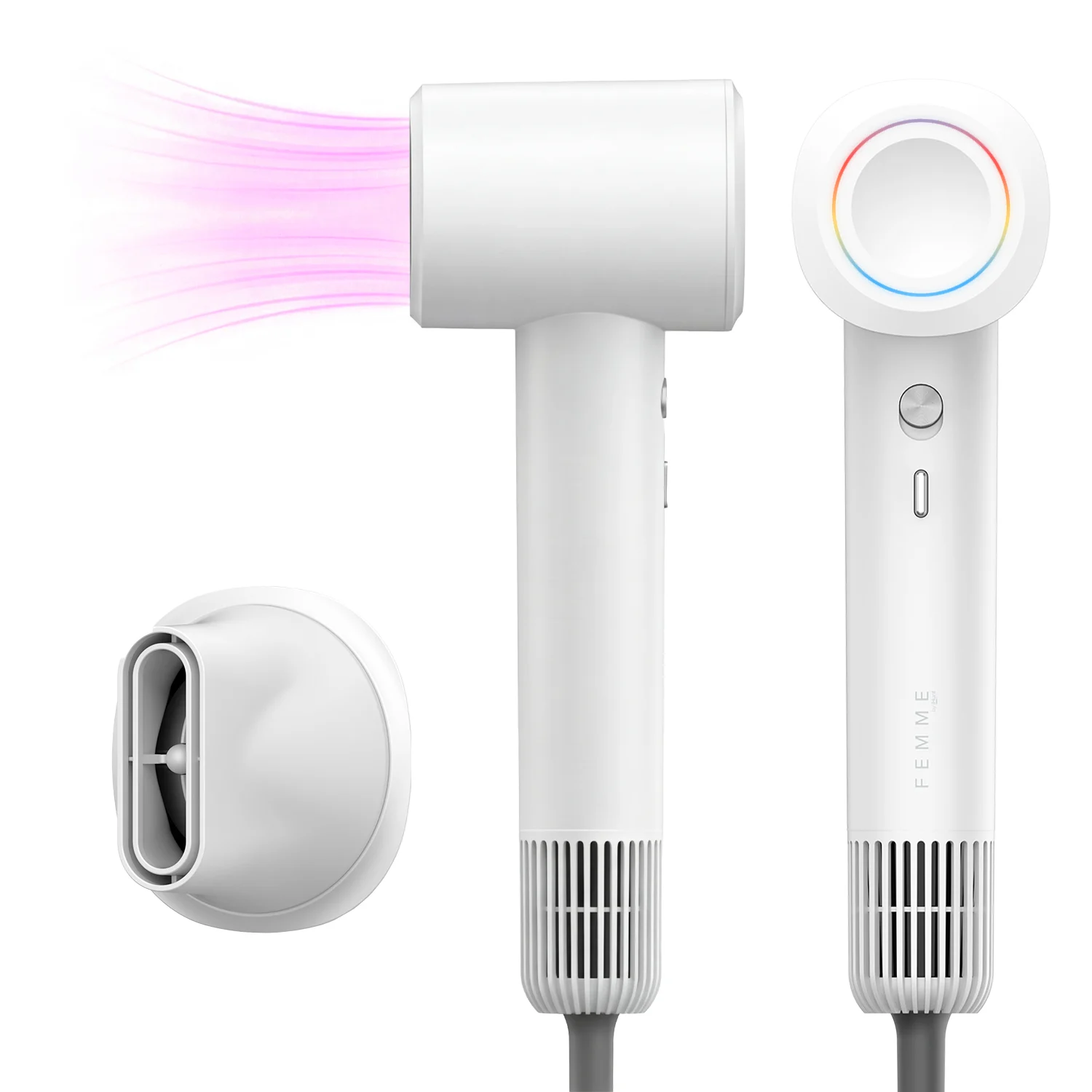 Uscător de Păr iHunt Femme AI Hair Dryer HD7, 1100W, Motor 110.000 rpm, 200 Milioane Ioni Negativi, Senzor AI, Control Inteligent al Temperaturii
