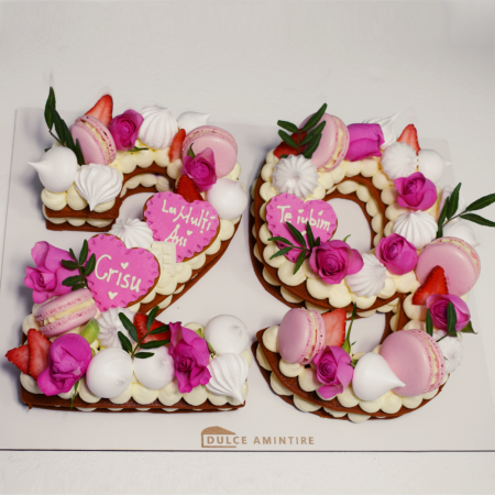Tort Cifra - Tort cifra cu macarons