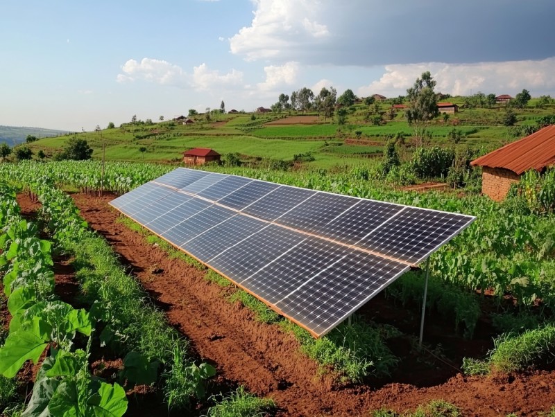 Comunitate rurala care foloseste energie solara