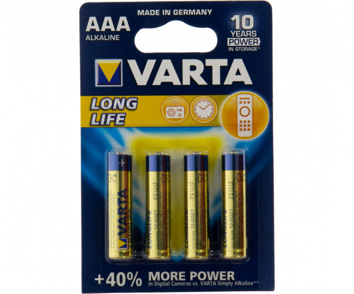 Baterii alcaline Varta LONGLIFE AAA, blister de 4 buc-big