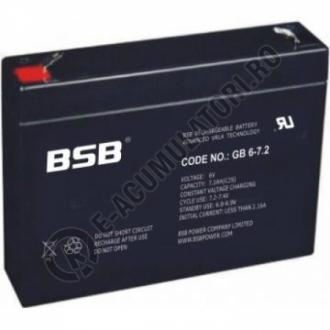 Acumulator VRLA BSB 6V 7.2 Ah cod GB6-7.2-big
