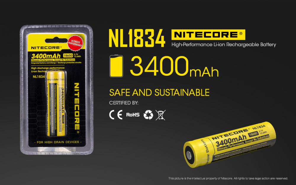 Acumulator 18650 Li-Ion 3400 mah Nitecore NL1834 [2]
