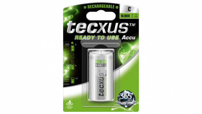 Acumulator Tecxus C, R14, 4500 mAh, preincarcat, gata de utilizare, blister 1 buc.-big