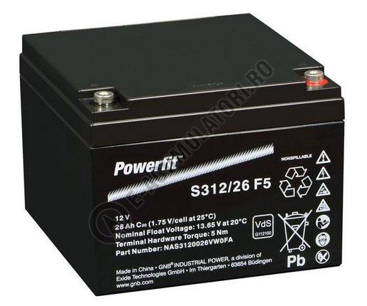 Acumulator VRLA Exide PowerFit 12V 26 AH (C20) S312/26F5-big