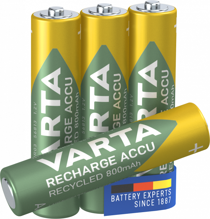 Acumulatori Varta Recycled AAA R3 800 mah preincarcati blister 4 buc 56813-big