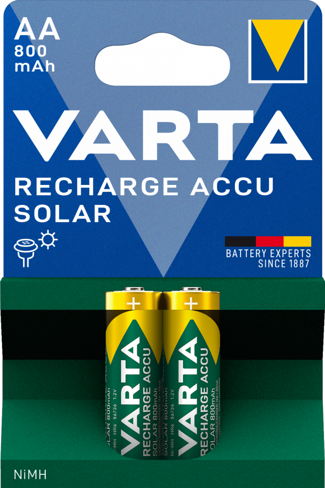 Acumulatori Varta Solar AA R6 800 mah preincarcati blister 2 buc 56736 [1]