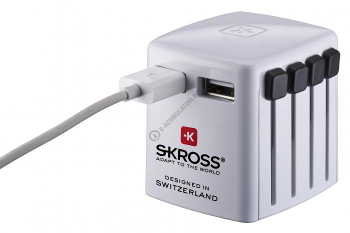 Adaptor WORLD USB CHARGER dual port SKROSS cod 1.302300-big