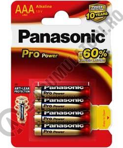 Baterii alcaline Panasonic Pro Power AAA LR03 blister de 4buc-big