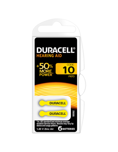 Baterie acustica Duracell DA10, blister 6 buc-big
