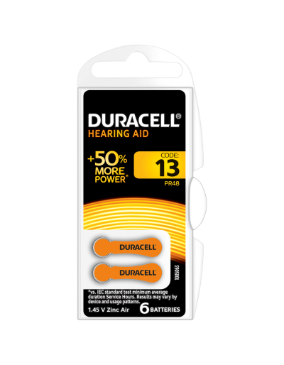 Baterie acustica Duracell DA13, blister 6 buc-big