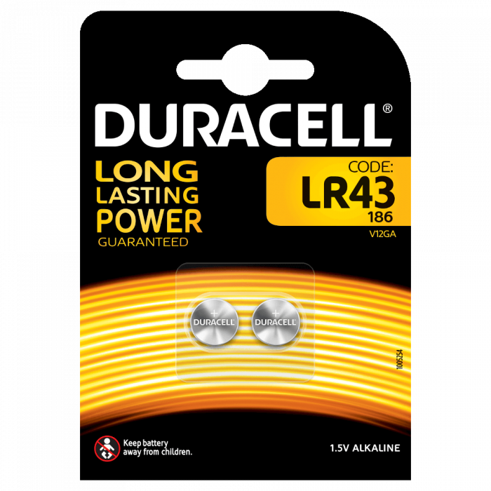 Baterie alcalina Duracell LR43 1.5V blister 2 buc-big
