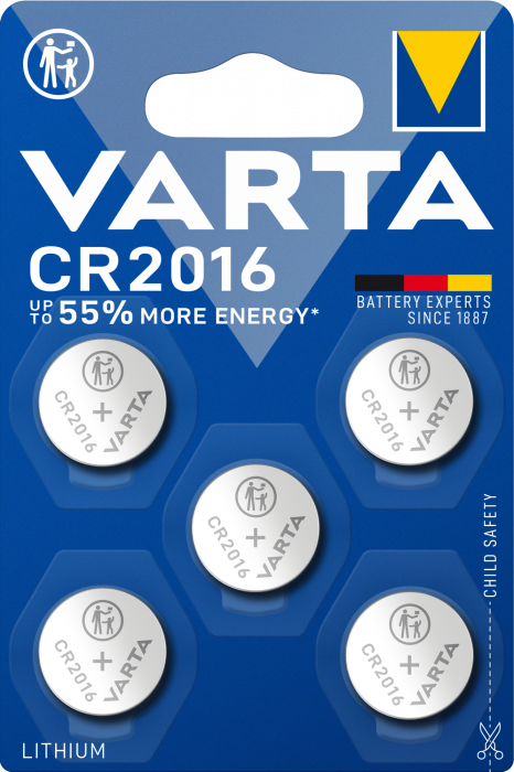 Baterie Litiu Varta CR 2016 3V blister 5 buc-big
