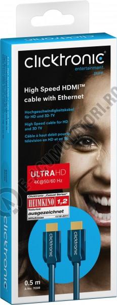 Cablu High Speed HDMI Ethernet (HDMI A/HDMI A) Clicktronic 0.5m cod 70300-big
