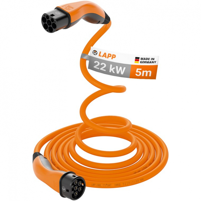 Cablu incarcare LAPP Mobility Type 2 5m portocaliu 32A-big