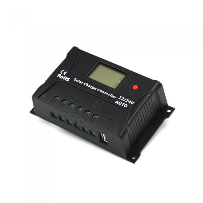 Controller solar Powersave PWM 20A 12/24V USB output SR-HP2420-S-big