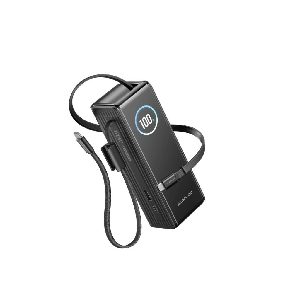 EcoFlow RAPID 25 000 Power Bank – 170 W multi-port, cablu retractabil USB‑C 100 W [3]