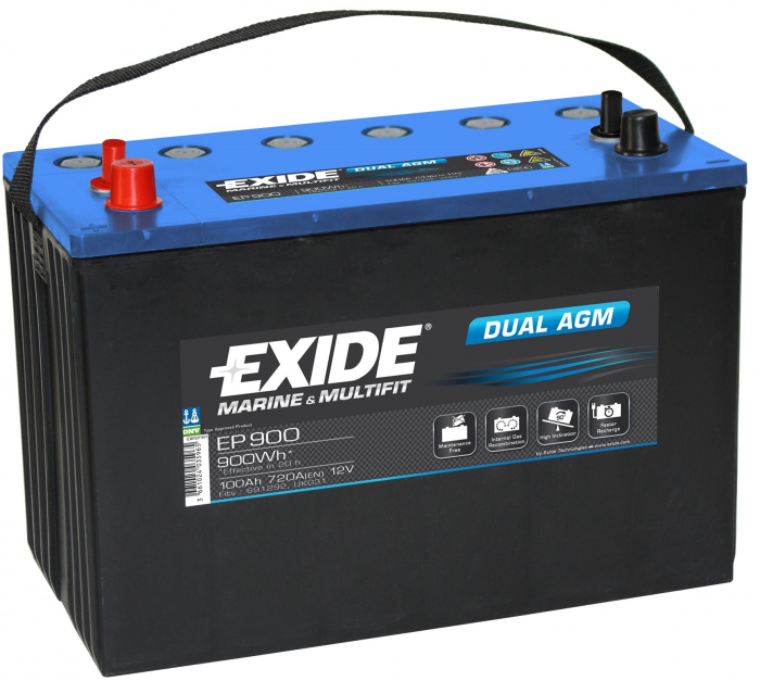 Acumulator Auto Exide DUAL AGM Marine si Caravane 100 Ah EP900 [2]