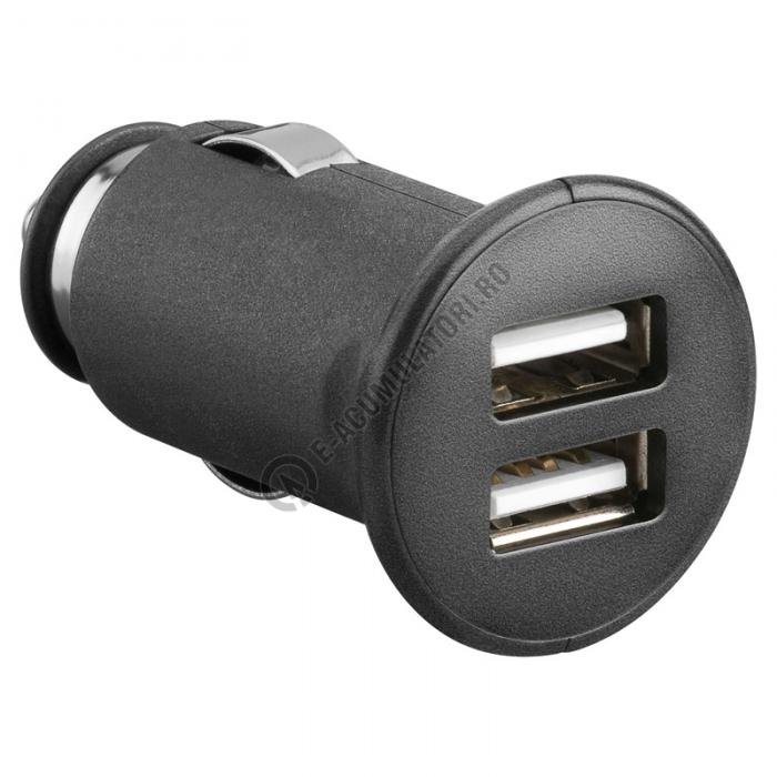 Incarcator auto dual USB 2,1 A Goobay 43184-big