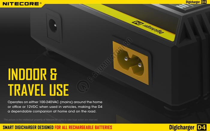 Incarcator Universal Inteligent NITECORE Digicharger D4 cu adaptor auto [12]