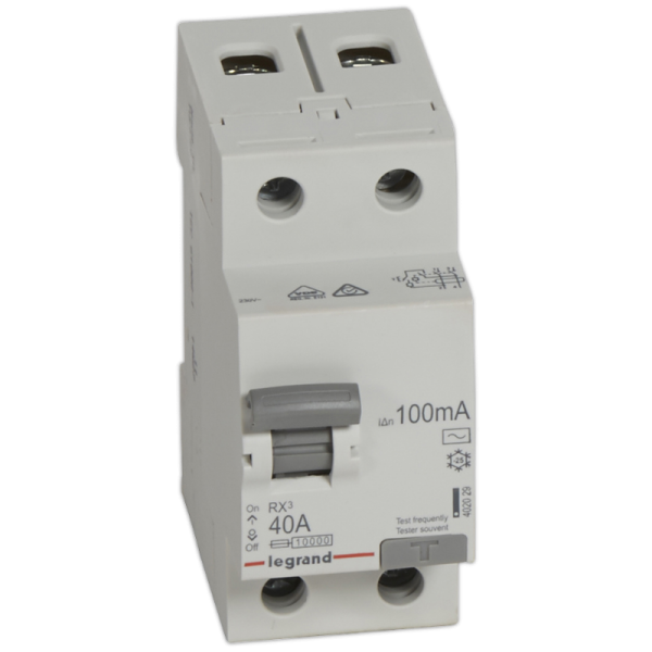 Intrerupător diferential de curent Legrand RX3 ID 2P 40A AC 100MA 402029 [1]