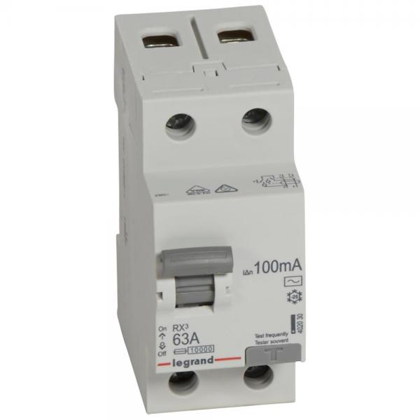 Intrerupător diferential de curent Legrand RX3 ID 2P 63A AC 100MA 402030 [1]