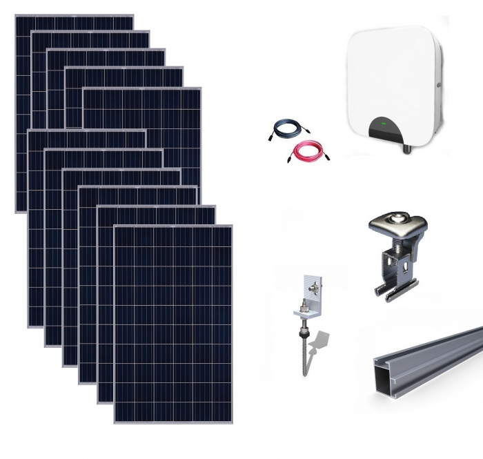 Kit Fotovoltaic On-Grid 3.19kWp - 11 Panouri Monocristaline 290W-big