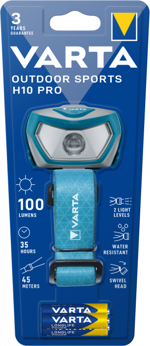 Lanterna frontala LED Varta Outdoor Sports H10 Pro max.45m, baterii incluse-big