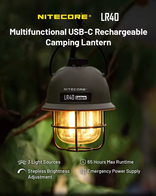 Lanterna Nitecore camping LR40-OLIV + powerbank 4000 mah [2]