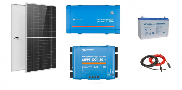 Sistem fotovoltaic Off-Grid 500Wp cu invertor Victron Energy de 800VA - utilizare 12Vcc si 230Vca-big