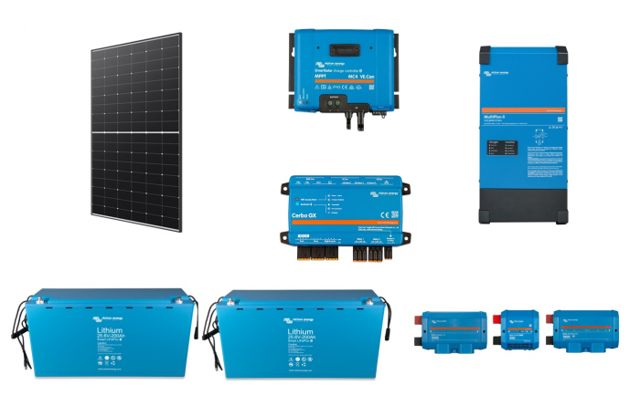 Sistem fotovoltaic on-grid / hybrid Victron Energy 5kWp cu invertor 5kVA sistem Lynx stocare 10.8kWh + sistem prindere tabla-big
