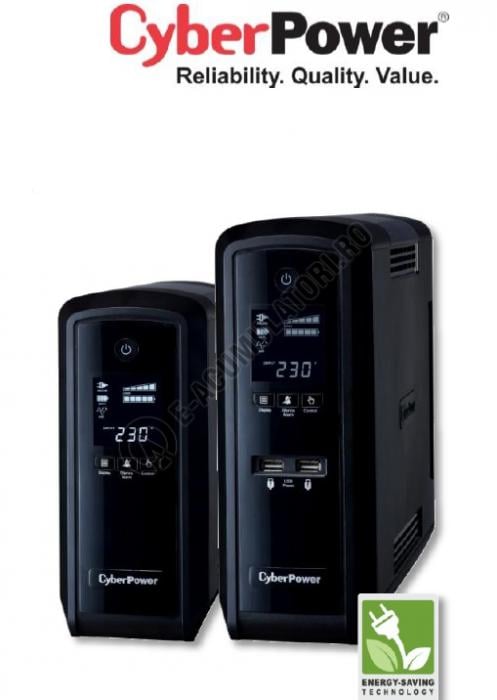 UPS Cyber Power CP1500EPFCLCD Line-Interactive 1500VA 900W AVR, LCD Display, 6 Schuko outlets, USB & Serial port-big