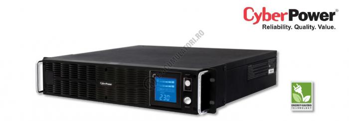 UPS Rackabil Cyber Power PR1000ELCDRT2U Line-Interactive 1000VA 700W AVR, LCD Display, 8 IEC OUTLETS, USB & Serial port-big