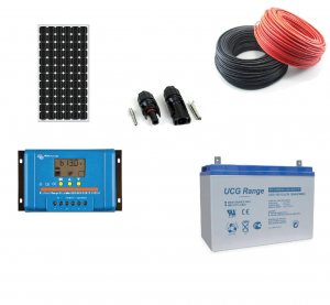 Sisteme fotovoltaice de putere mica (rulota/caravan/case de vacanta) - Sistem fotovoltaic cu panou fotovoltaic de 175Wp si invertor 250VA