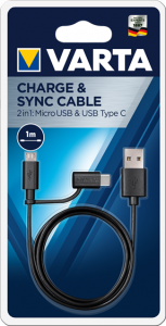 Diverse - Cablu USB Varta 57948 Type A la Micro USB si Type C 1m