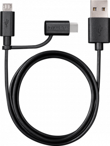 Cablu USB Varta 57948 Type A la Micro USB si Type C 1m [1]
