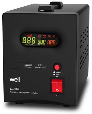 Stabilizatoare Tensiune - Stabilizator automat de tensiune cu releu Well 1000VA/600W AVR-REL-GUARD1000-WL