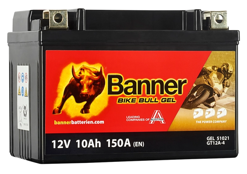SLA AGM (Sealed Lead Acid) - Acumulator Moto BGTX12A-4 Banner AGM Plus 12V 10Ah 150A echivalent YT12A-BS 51021