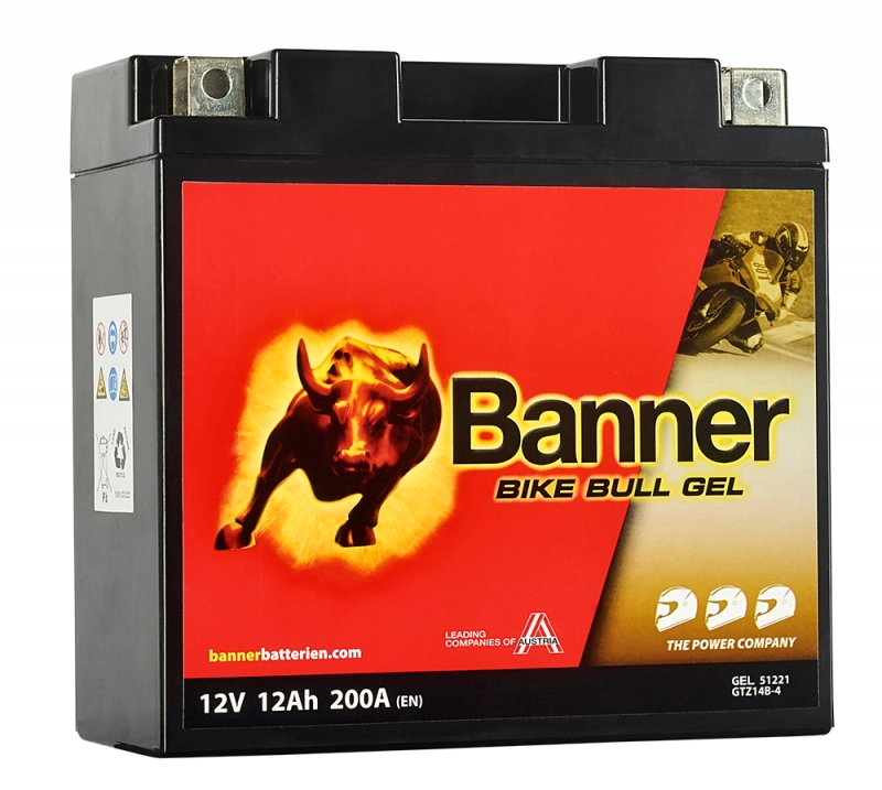 SLA AGM (Sealed Lead Acid) - Acumulator Moto BGT14B-4 Banner AGM Plus 12V 12Ah 200A echivalent YT14B-4 51221