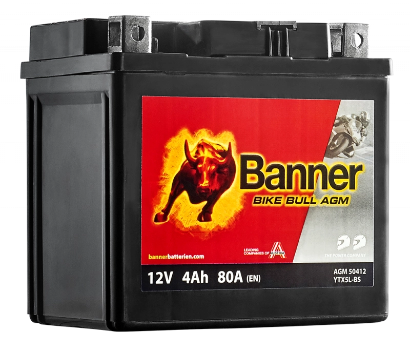 AGM - Acumulator Moto BTX5L-BS Banner AGM 12V 4Ah 80A echivalent YTX5L-BS 50412