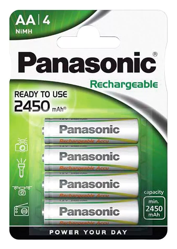 Acumulatori, Baterii si Incarcatoare Uzuale - Acumulator Panasonic Ni-Mh AA 1.2V 2450mah bl 4 buc HHR-3XXE/4B