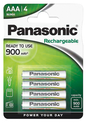 Acumulatori, Baterii si Incarcatoare Uzuale - Acumulator Panasonic Ni-Mh AAA 1.2V 900mah bl 4 buc HHR-4XXE/4BC