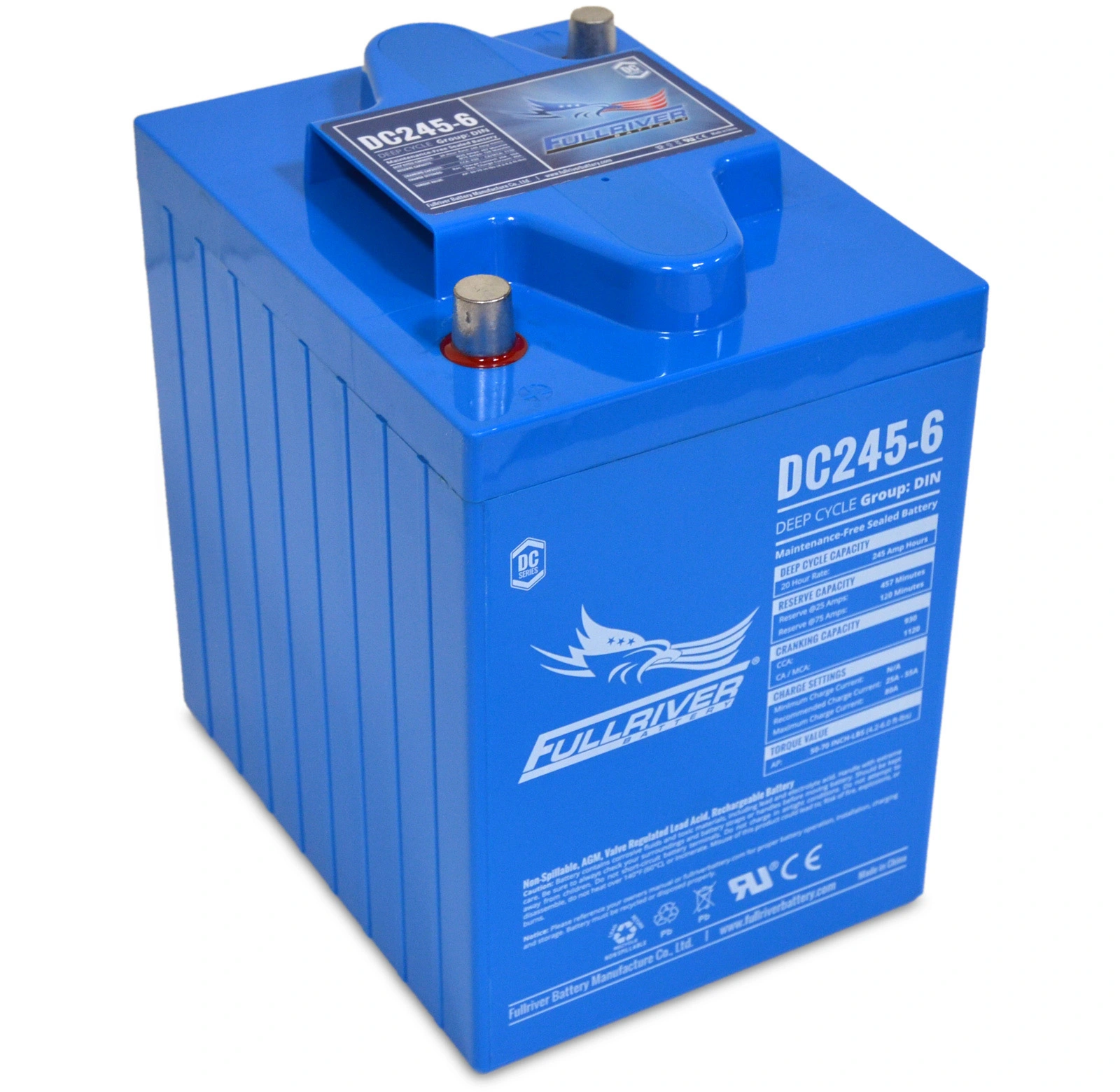 Acumulatori VRLA AGM/GEL / Tractiune / LiFePo4 - Acumulator Tractiune VRLA AGM FULLRIVER DC245-6 Deep Cycle 6V 245 Ah (TE35AGM)