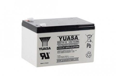 Baterii si acumulatori AGM VRLA de 6-12 V - Acumulator VRLA Ciclic AGM Yuasa 12V 14Ah REC14-12 pentru biciclete electrice