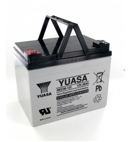 Baterii si acumulatori AGM VRLA de 6-12 V - Acumulator VRLA Ciclic AGM Yuasa 12V 36Ah REC36-12 pentru biciclete electrice