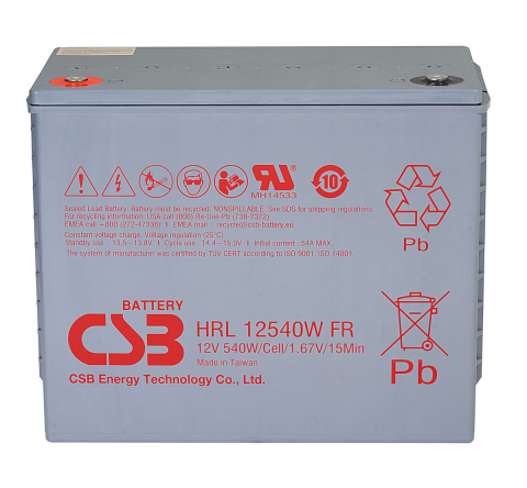 Baterii si acumulatori AGM VRLA de 6-12 V - Acumulator VRLA CSB HighRate LongLife 12V 134Ah HRL12540WFR