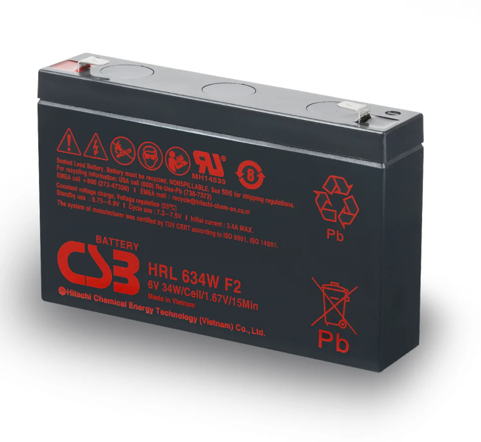Baterii si acumulatori AGM VRLA de 6-12 V - Acumulator VRLA CSB HighRate LongLife 6V 8.2Ah HRL634W F2 34W