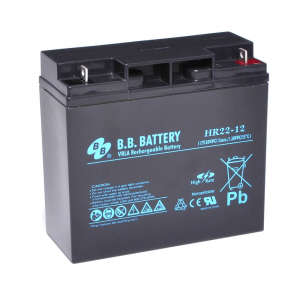 Baterii si acumulatori AGM VRLA de 6-12 V - Acumulator VRLA High Rate B.B. Battery 12V 22Ah HR22-12 M5 & bolt